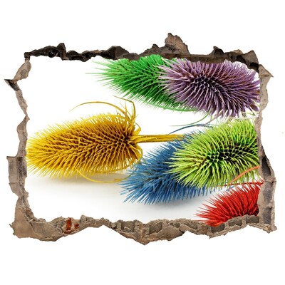 Samolepící díra nálepka beton Květinová exploze v betonu