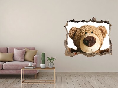 Díra 3D fototapeta na stěnu Plyšový medvídek
