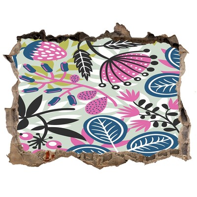 Nálepka 3D díra samolepící Tropická zahrada v díře