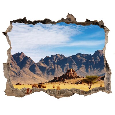Díra 3D ve zdi nálepka Skály Namibie