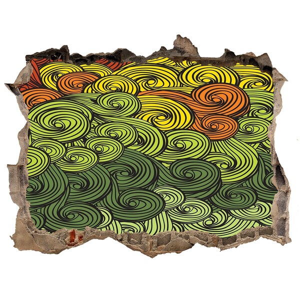 Díra 3D fototapeta nástěnná Barevné víry na zdi