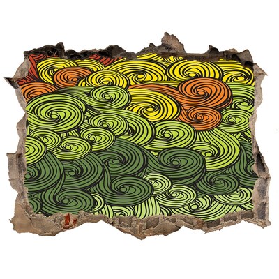 Díra 3D fototapeta nástěnná Barevné víry na zdi