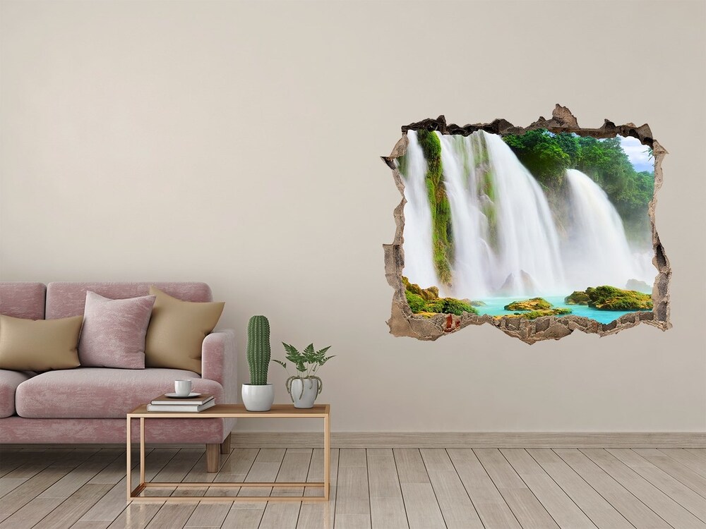 Díra 3D ve zdi na stěnu Nálepka vodopád