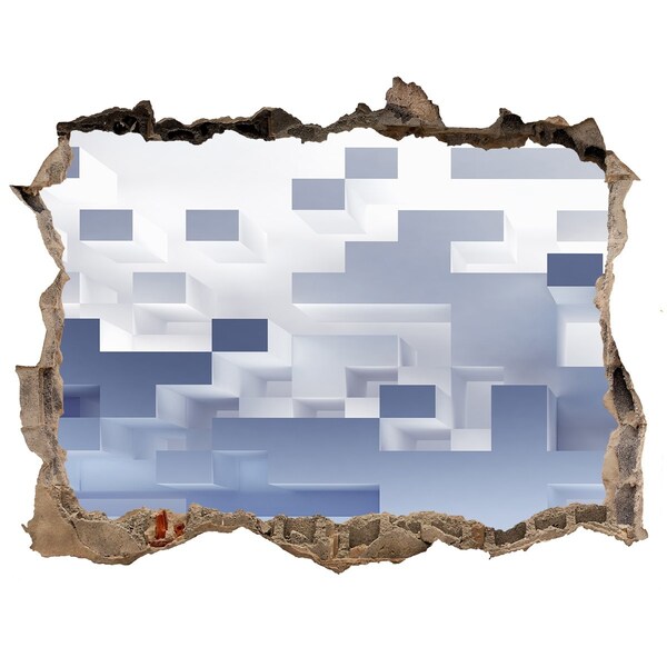 Díra 3D fototapeta nálepka Abstraktní prostor v modrých odstínech