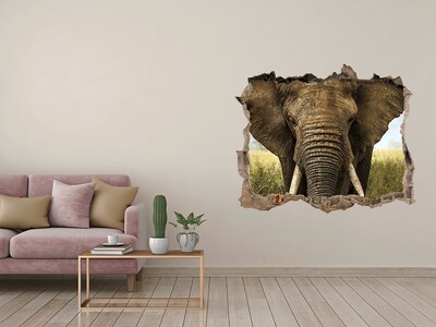 Díra 3D fototapeta na stěnu Sloni na savaně