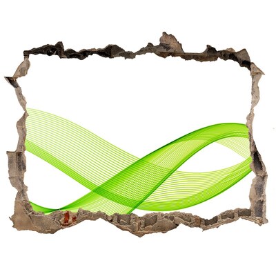 Díra 3D fototapeta nálepka Zelená vlna v díře ve zdi