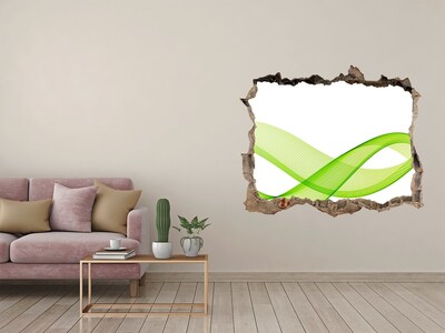 Díra 3D fototapeta nálepka Zelená vlna v díře ve zdi