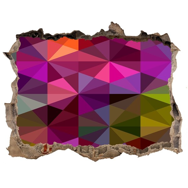 Díra 3D fototapeta nálepka Barevné vitráže v díře ve zdi