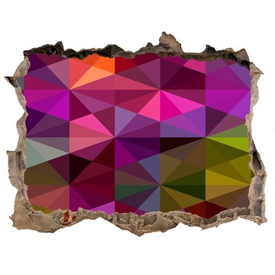 Díra 3D fototapeta nálepka Barevné vitráže v díře ve zdi