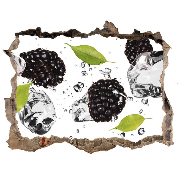 Nálepka 3D díra na zeď Výbuch ovoce v betonu