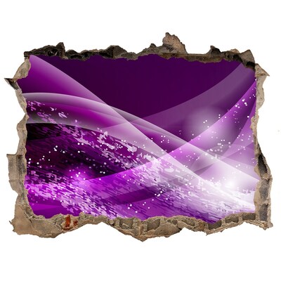 Díra 3D fototapeta nástěnná Fialový prostor ve zdi