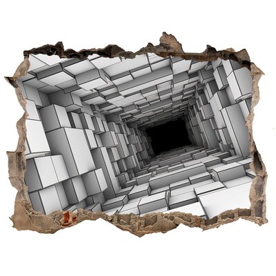 Díra 3D fototapeta nálepka Tunel krychle