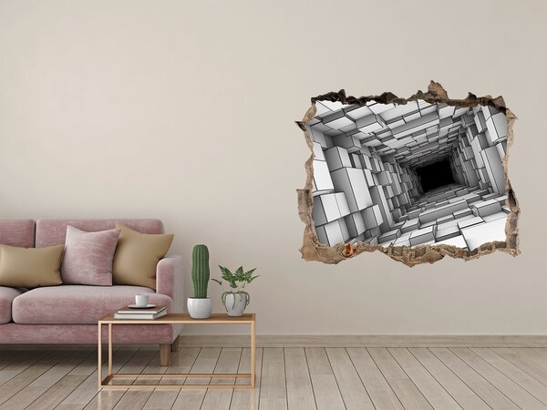 Díra 3D fototapeta nálepka Tunel krychle