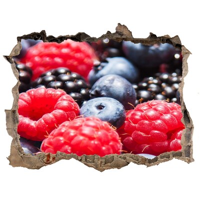 Nálepka 3D díra na zeď Výbuch ovoce