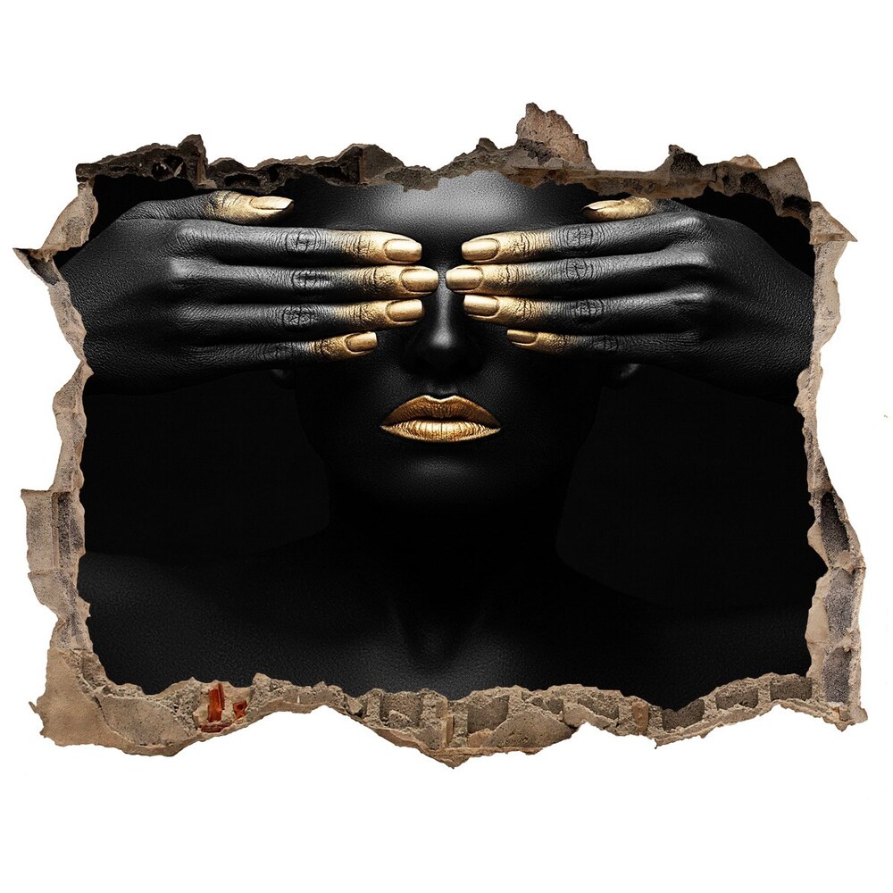 Fototapeta díra na zeď Žena v černém