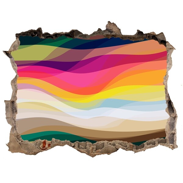 Díra 3D fototapeta na stěnu Barevné vlny na betonovém pozadí