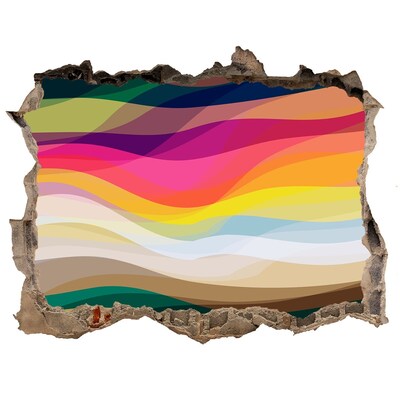 Díra 3D fototapeta na stěnu Barevné vlny na betonovém pozadí