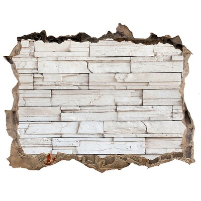 Díra 3D fototapeta na stěnu Poškozená zeď s kamennou úpravou