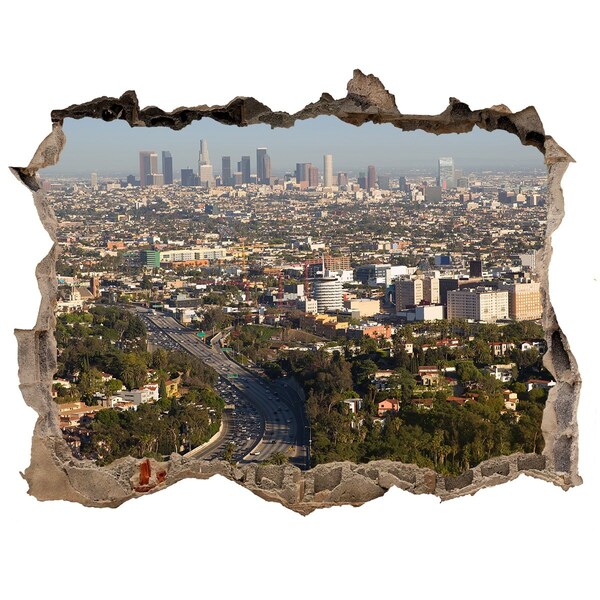 Fototapeta díra na zeď 3D Los Angeles