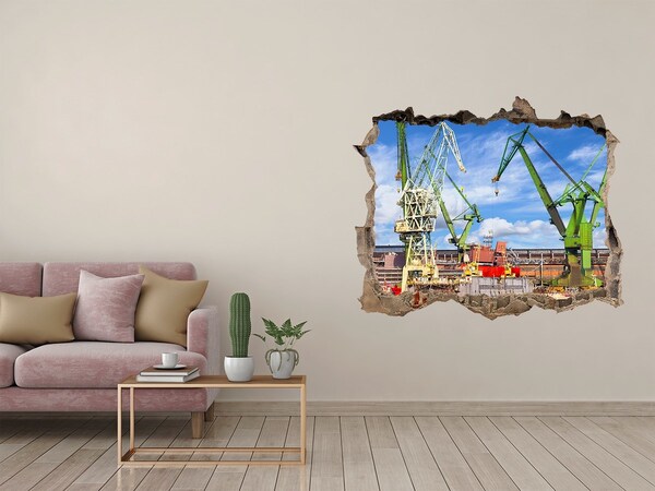 Fototapeta díra na zeď 3D Průmyslový přístav v akci