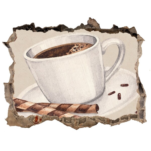 Samolepící nálepka beton Káva se sušenkami