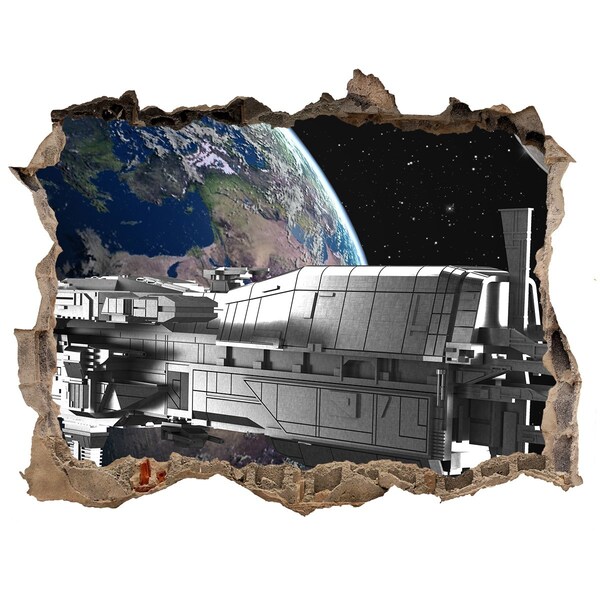 Foto fotografie díra na zeď Kosmická loď na obloze