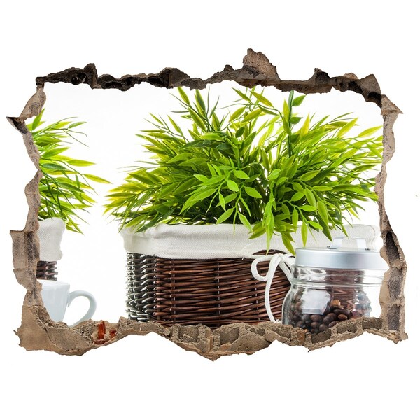 Nálepka 3D díra na zeď Zelená oáza v pohodlí vašeho domova