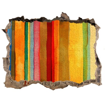 Díra 3D fototapeta nálepka Barevné pruhy v poškozené zdi