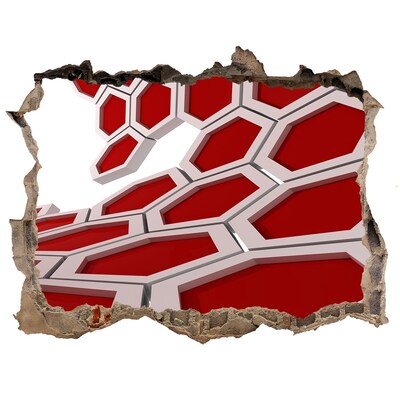 Díra 3D fototapeta nálepka Červené bludiště v betonu