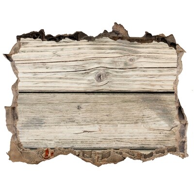 Fotoobraz díra na stěnu Dřevěná deska v díře ve zdi