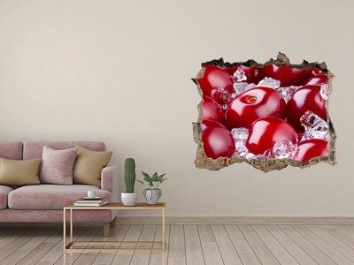 Nálepka 3D díra Šťavnaté třešně na ledě