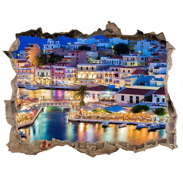 Fototapeta díra na zeď 3D Malebné přímořské městečko