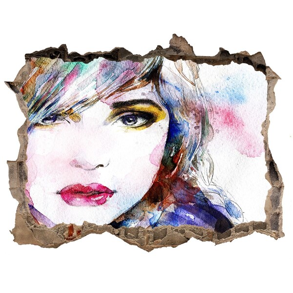 Díra 3D fototapeta na stěnu Portrét v rozbité zdi