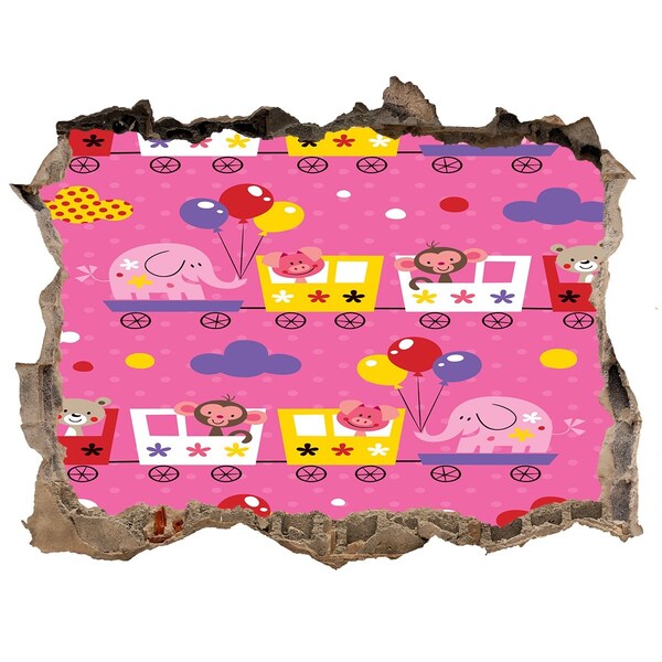 Samolepící nálepka Barevný vlak s balónky