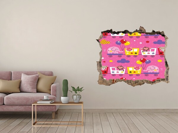 Samolepící nálepka Barevný vlak s balónky