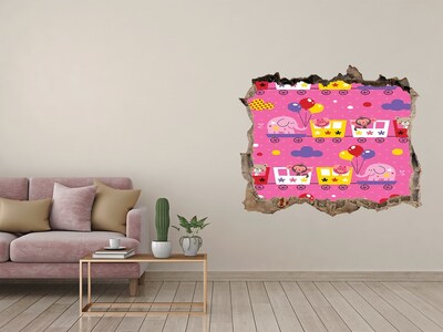 Samolepící nálepka Barevný vlak s balónky