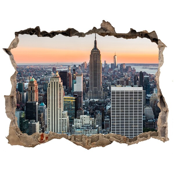 Fototapeta díra na zeď 3D New York při západu slunce