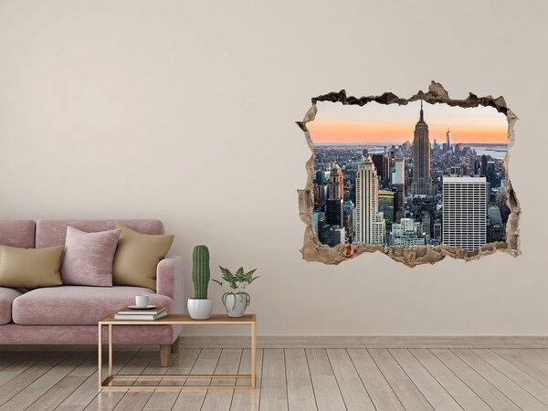 Fototapeta díra na zeď 3D New York při západu slunce