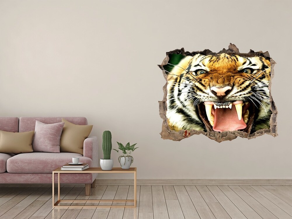 Díra 3D fototapeta nálepka Tygr