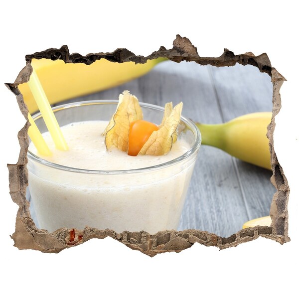 Nálepka 3D díra na zeď Ovocný koktejl Díra ve zdi