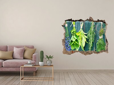 Nálepka 3D díra Bylinková zahrádka v kuchyni