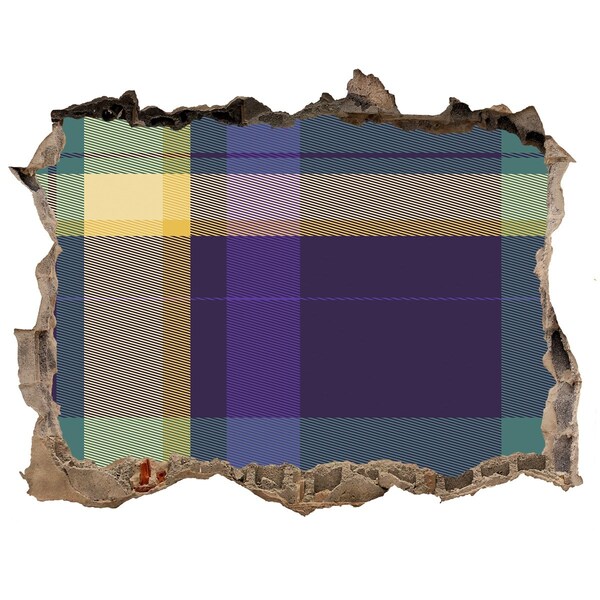 Díra 3D fototapeta nálepka Kostkovaný vzor na zdi