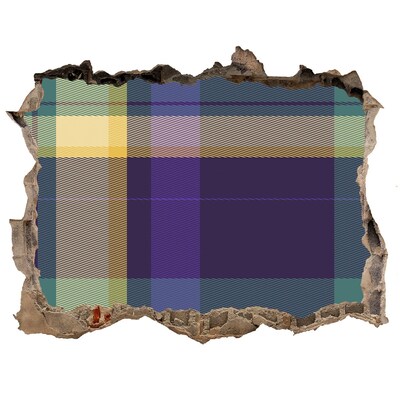 Díra 3D fototapeta nálepka Kostkovaný vzor na zdi