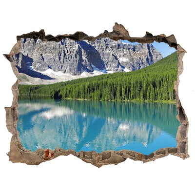Nálepka fototapeta 3D výhled Jezero v horách