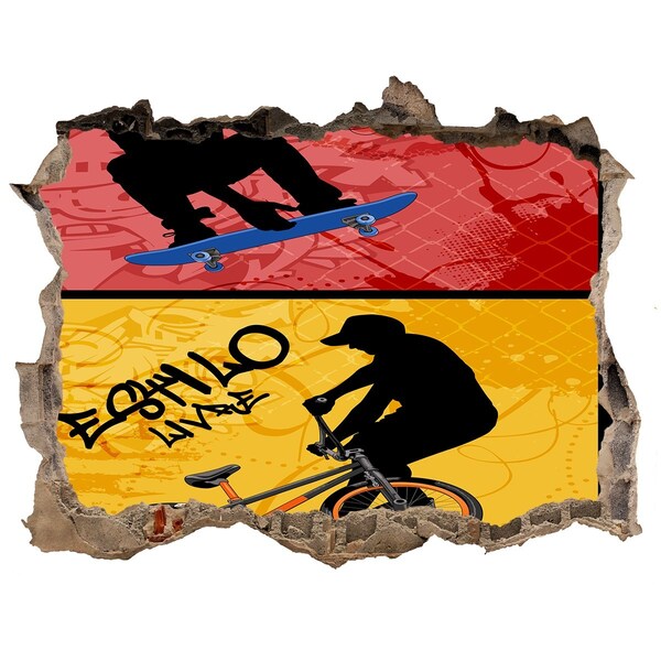 Foto fotografie díra na zeď Skateboarding v akci