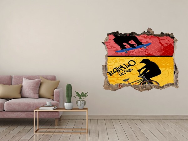 Foto fotografie díra na zeď Skateboarding v akci