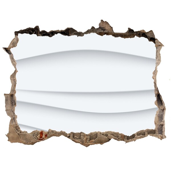 Díra 3D fototapeta nálepka Rozbitá zeď s výhledem na vlny