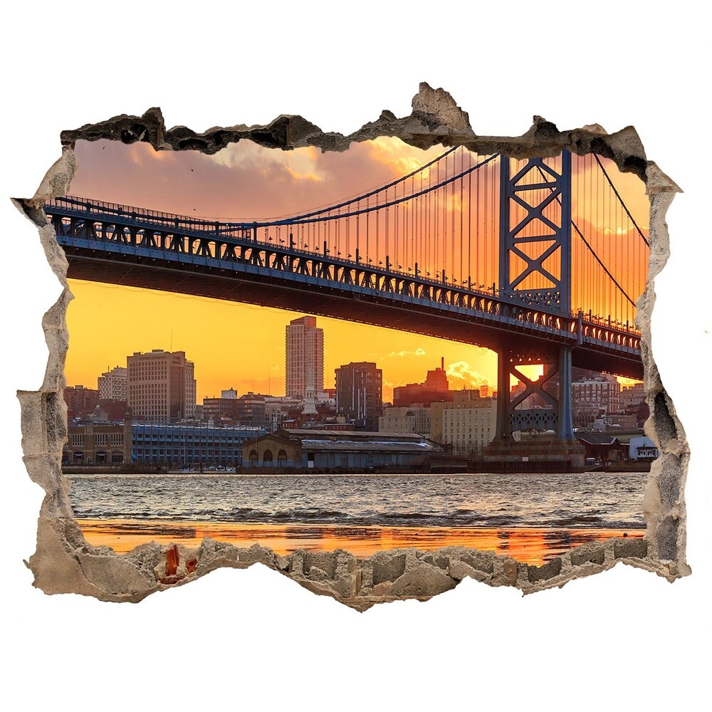 Fototapeta díra na zeď 3D Most Filadelfie