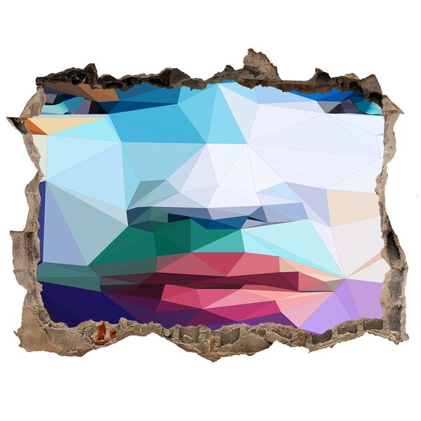 Díra 3D fototapeta nálepka Krajina v barvách geometrie