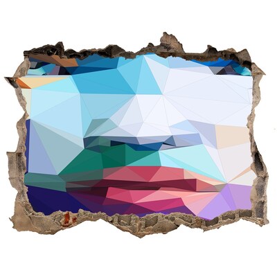 Díra 3D fototapeta nálepka Krajina v barvách geometrie